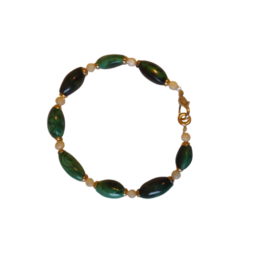Bracelet perles, chic, élégant, malachite, femme ,