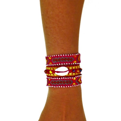 Manchette brésilienne, bracelet ethnique, femme, taille l
