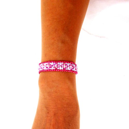 Bracelet tendance, bracelet perles, tissé, femme, fille, taille s / m