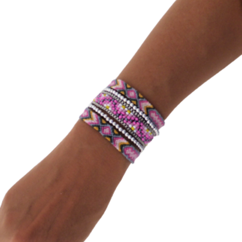 Machette brésilienne, bracelet ethnique, perles, femme,