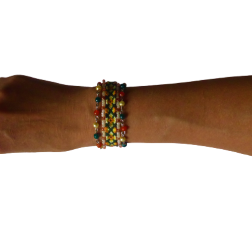 Bracelet tendance, brésilien, perles, femme, fille, taille m