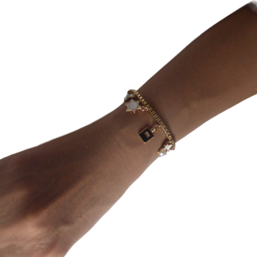 Bracelet, breloques, de charme, femme, fille, intemporel, chic, élégant, taille m,