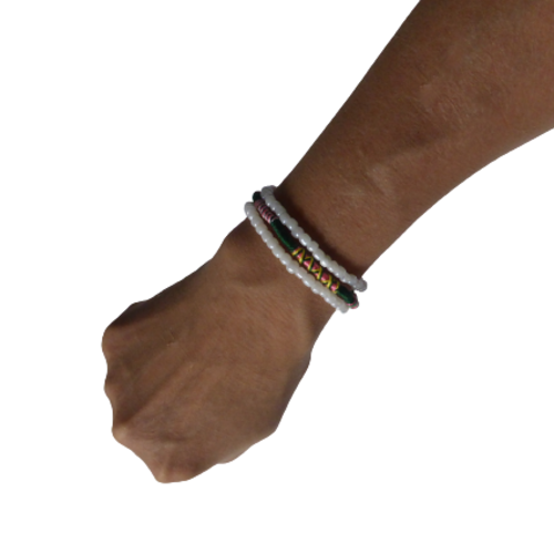 Bracelet perles, blanche, femme, fille, tresse indienne, taiille s