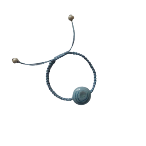 Bracelet, perle, macramé, bleu ciel, femme, taille s