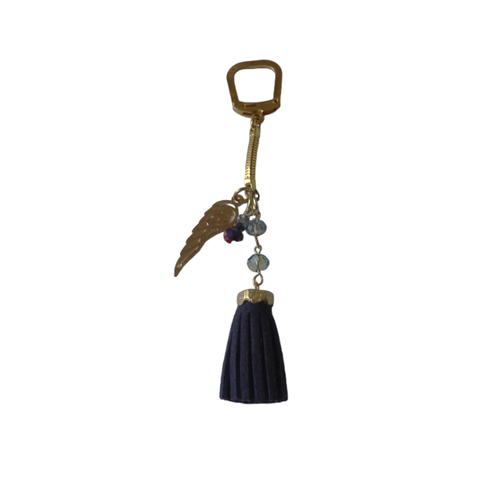 Bijou de sac, porte clef, grigri, perles, pompon,