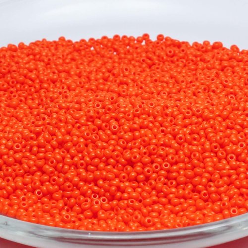 20g perles rocaille 11/0 (2mm) preciosa ornela verre tchèque - orange opaque