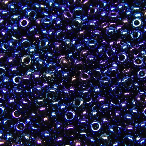 20g perles mini rocaille 8/0 (3mm) preciosa ornela verre tchèque - violet irisé
