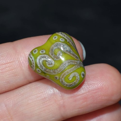 Perle filée à la main en verre de murano, perle lampwork verre de murano, 16x18mm