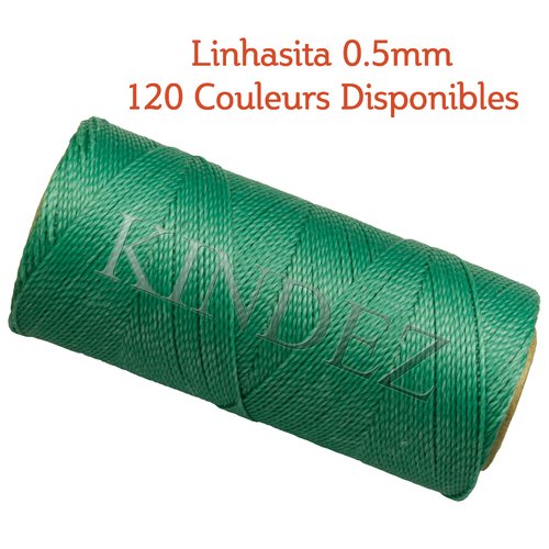 Fil linhasita 0.5mm, fil polyester ciré, fil ciré macramé, vert turquoise - 20 mètres