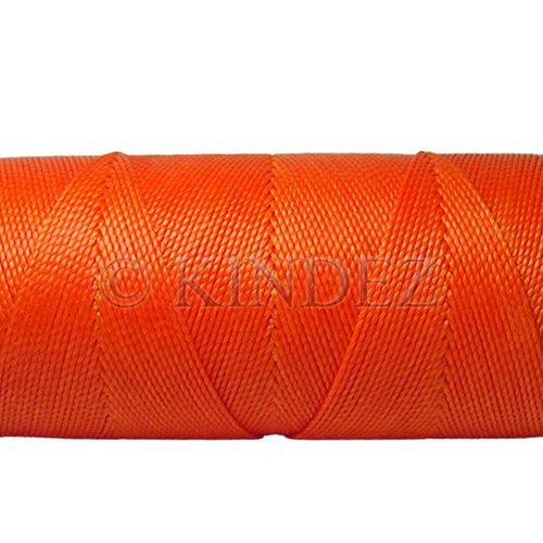 Fil settanyl 0.8mm, fil polyester ciré, fil ciré macramé, mandarine - 15 mètres