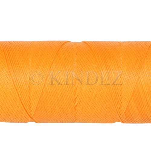 Fil settanyl 0.8mm, fil polyester ciré, fil ciré macramé, orange clair - 15 mètres