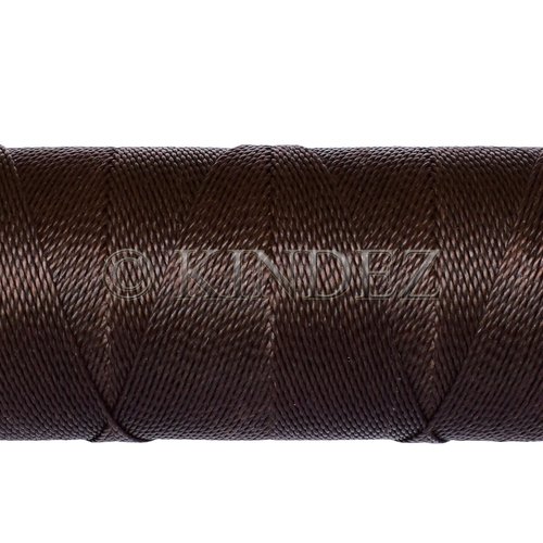 Fil settanyl 0.8mm, fil polyester ciré, fil ciré macramé, marron - 15 mètres