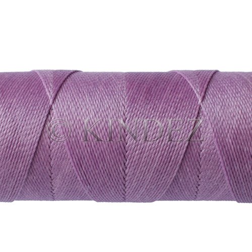 Fil settanyl 0.8mm, fil polyester ciré, fil ciré macramé, lilas brillant - 15 mètres
