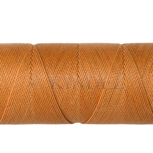 Fil settanyl 0.8mm, fil polyester ciré, fil ciré macramé, marron clair - 15 mètres