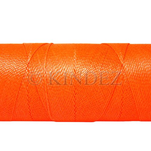 Fil settanyl 0.8mm, fil polyester ciré, fil ciré macramé, orange fluo - 15 mètres