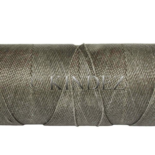 Fil settanyl 0.8mm, fil polyester ciré, fil ciré macramé, gris - 15 mètres
