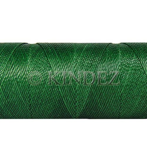 Fil settanyl 0.8mm, fil polyester ciré, fil ciré macramé, vert vif - 15 mètres