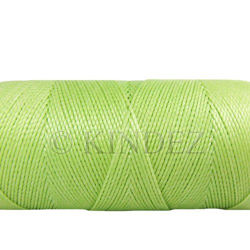 Fil settanyl 0.8mm, fil polyester ciré, fil ciré macramé, vert lime - 15 mètres