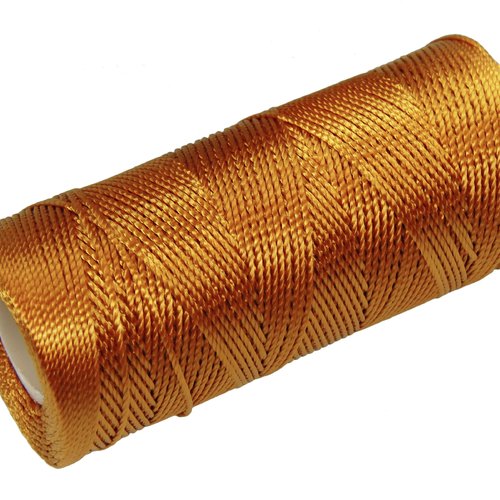 Cordon fil nylon non-ciré 0.8mm, fil nylon, fil macramé, ambre - 15 mètres