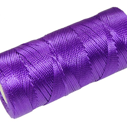 Cordon fil nylon non-ciré 0.8mm, fil nylon, fil macramé, violet - 15 mètres