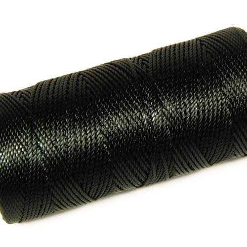 Cordon fil nylon non-ciré 0.8mm, fil nylon, fil macramé, vert foncé - 15 mètres