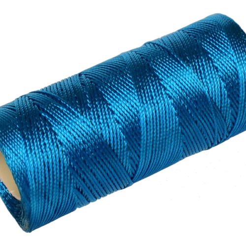 Cordon fil nylon non-ciré 0.8mm, fil nylon, fil macramé, turquoise foncé - 15 mètres