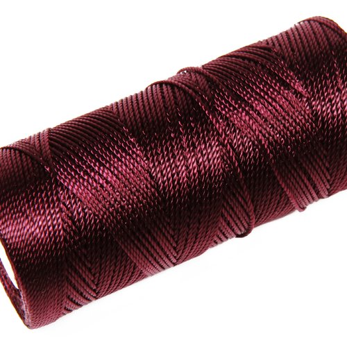 Cordon fil nylon non-ciré 0.8mm, fil nylon, fil macramé, aubergine  - 15 mètres