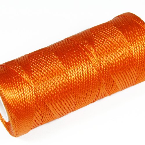 Cordon fil nylon non-ciré 0.8mm, fil nylon, fil macramé, orange - 15 mètres