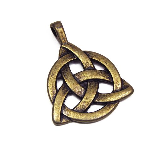 2 pendentifs motif noeud celtique métal bronze vieilli, dimension 35mm x 27mm