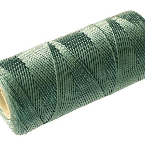 Cordon fil nylon non-ciré 0.8mm, fil nylon, fil macramé, vert pâle - 15 mètres