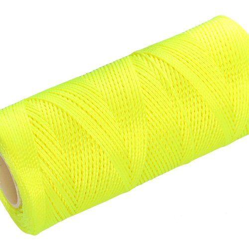 Cordon fil nylon non-ciré 0.8mm, fil nylon, fil macramé, jaune fluo - 15 mètres