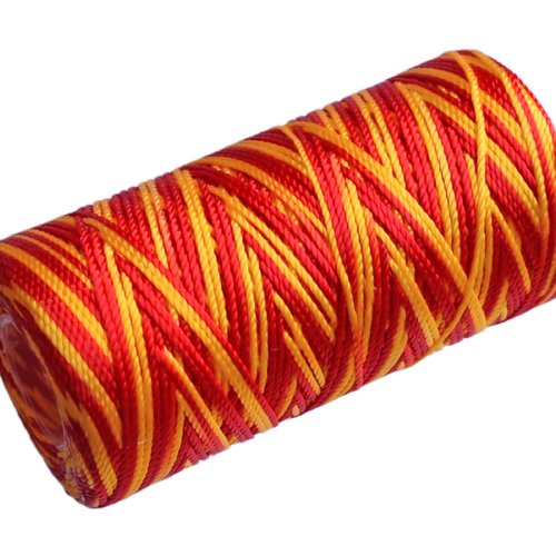 Cordon fil nylon non-ciré 0.8mm, fil nylon, fil macramé, multicolore - 15 mètres