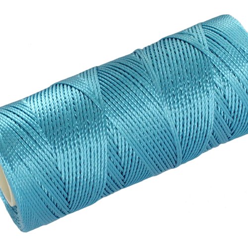 Cordon fil nylon non-ciré 0.8mm, fil nylon, fil macramé, turquoise - 15 mètres