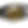 Perle fleur passant intercalaire pour cuir plat, métal bronze