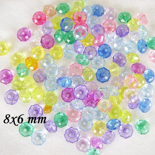 1000 Plastique Perles Luxe Acrylique Perles plastique 4 mm à Facettes Rond Coloré d803