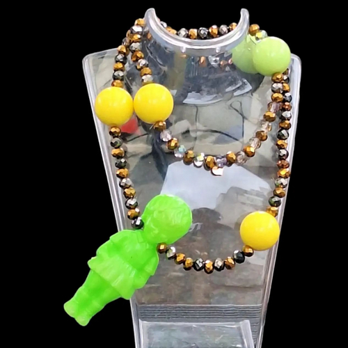 Sautoir cristal  plastique et résine