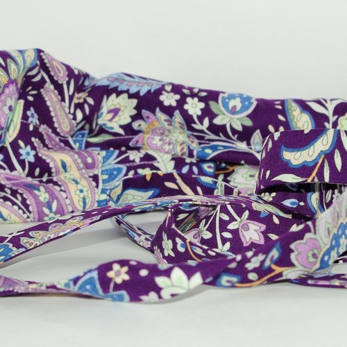 Bouillotte sèche-bandeau violet fleuri - modèle h/f