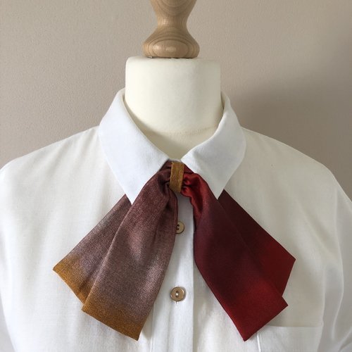 Col amovible grand nœud tie and dye terracotta