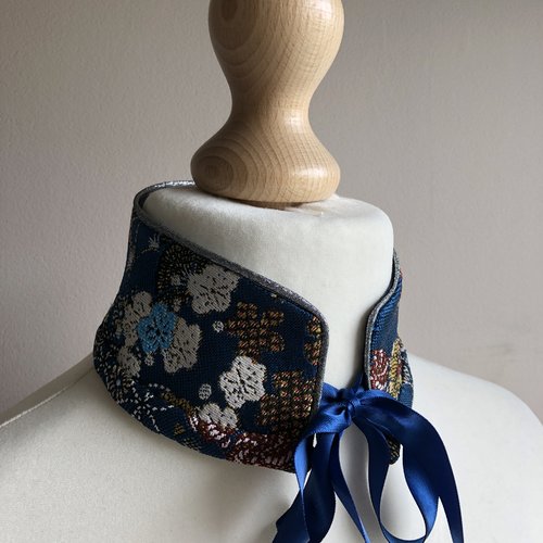 Col mao amovible jacquard bleu & multicolore