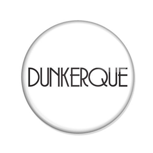 Badge dunkerque texte noir sur fond blanc dunkirk dynamo nord 59 carnaval button pins - ø25mm - 1 inch