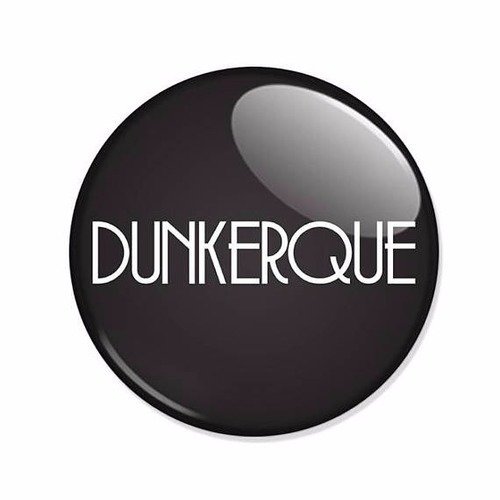Badge dunkerque texte blanc sur fond noir dunkirk dynamo nord 59 carnaval button pins - ø25mm - 1 inch