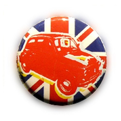Badge british car uk anglais london pop 80's ø25mm vintage retro 25mm