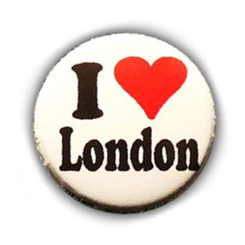 Badge i ♥ love london londres heart coeur england angleterre punk rock pins ø25mm