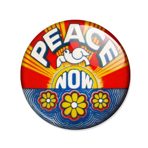  badge peace now la paix tout de suite colombe fleurs flower power vintage hippie baba cool ø25mm