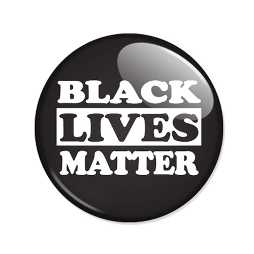 Badge black lives matter slogan texte blanc sur fond noir lutte contre racisme et segregations pins button ø25mm