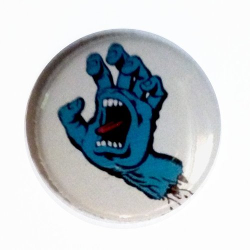 Badge screaming hand scream skate skateboard sk8 culture bmx snowboard xgames custom tunning pop rock punk culte ø25mm
