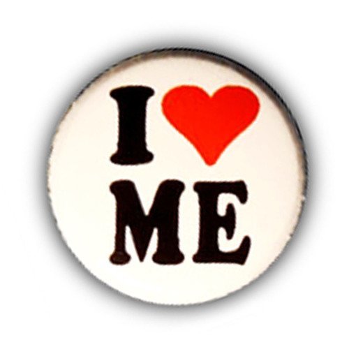 Badge i ♥ love me myself moi heart coeur punk rock pins ny hype 25mm