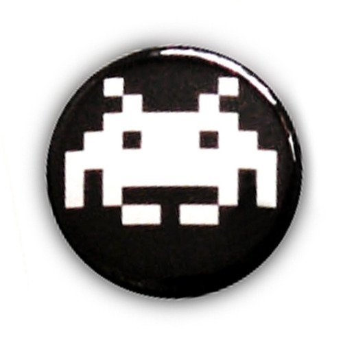 Badge alienvader retro nerd geek rock vintage space video games ø25mm 