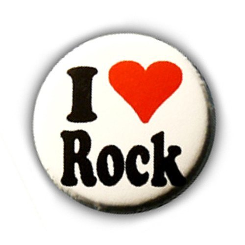 Badge i ♥ love rock heart coeur punk pins ny retro vintage ø25mm