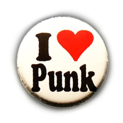 Badge i ♥ love punk heart coeur rock pins ny retro vintage ø25mm